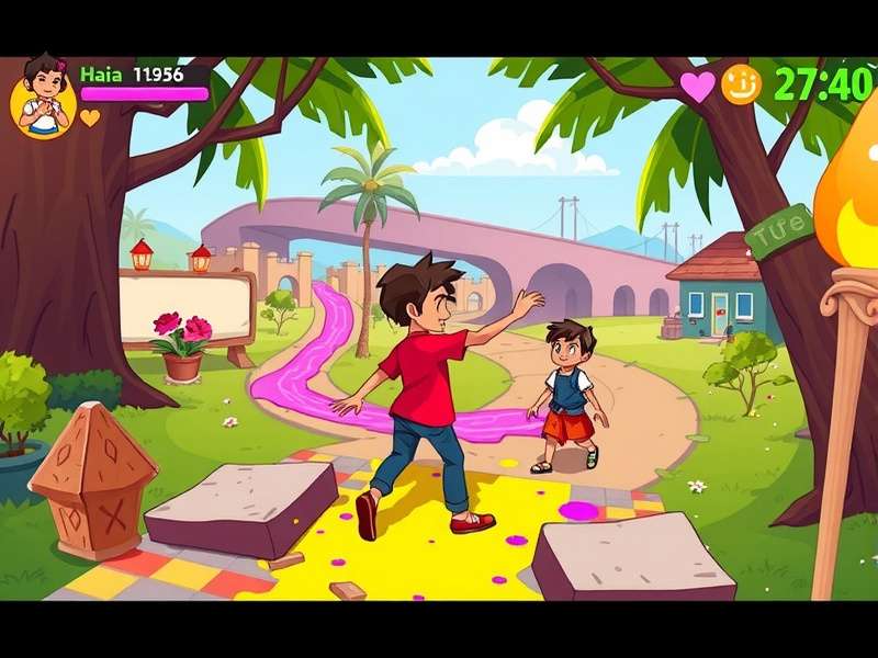 Colorful Holi Chase Gameplay Screen